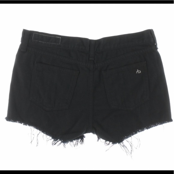 Rag and bone black denim mid rise cut off shorts - Picture 3 of 5